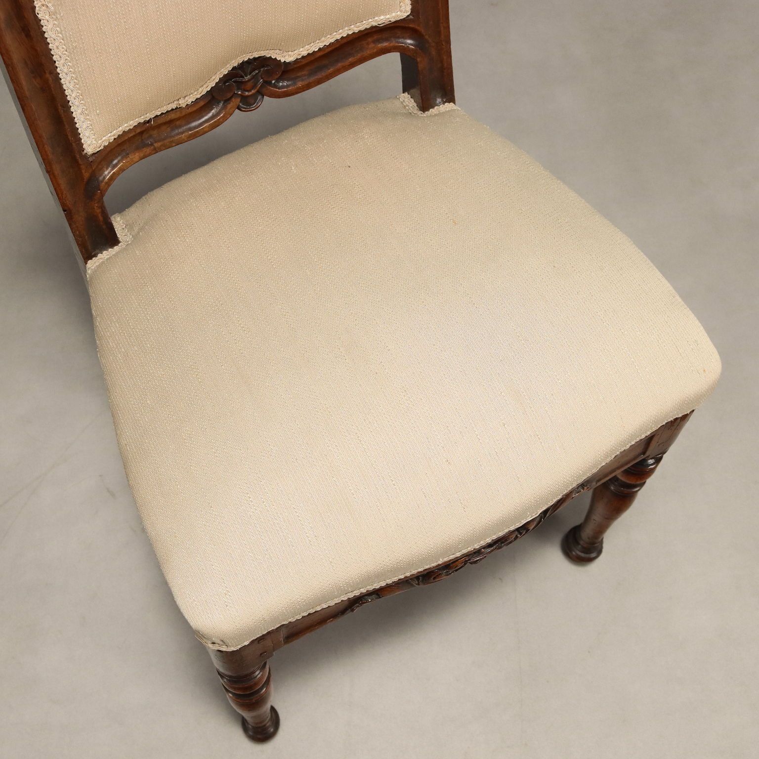 photo furniture Antique Chairs Louis Philippe Carved Wood Italy XIX Century