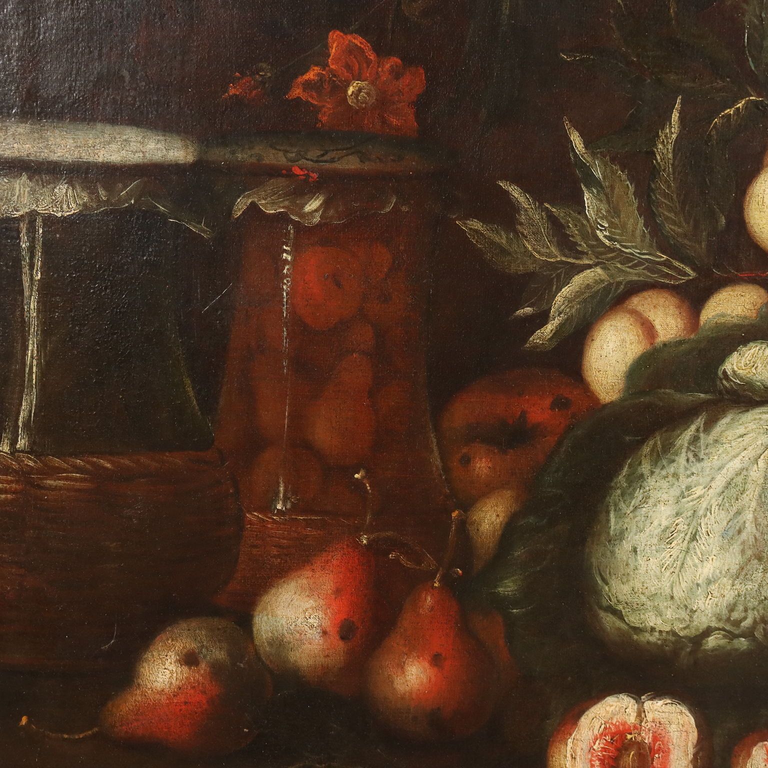 Antique Painting Still Life With Fruit Oil On Canvas XVIII Century photo vinterior