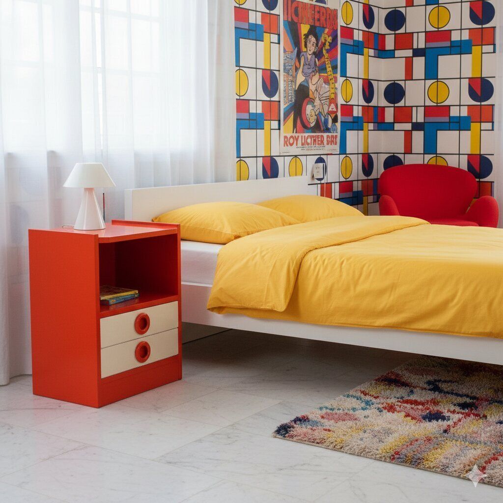 Vintage Nighstand White Enamelled Wood Design Italy 1970s photo furniture