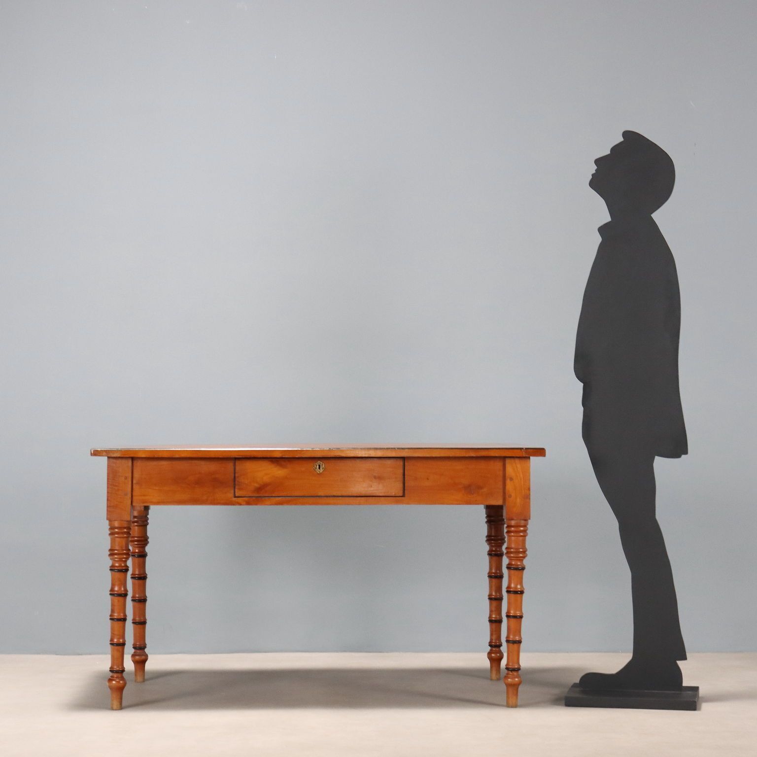 Antique Table Cherrywood Fir Drawer Italy XIX Century photo for sale