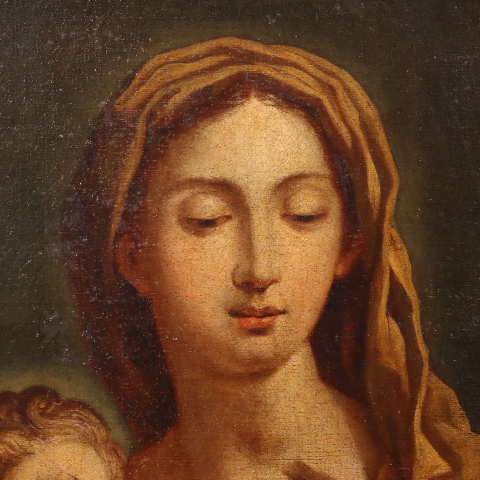 Antique Painting Copy From Francesco Trevisani Virgin Mary '700 photo Art
