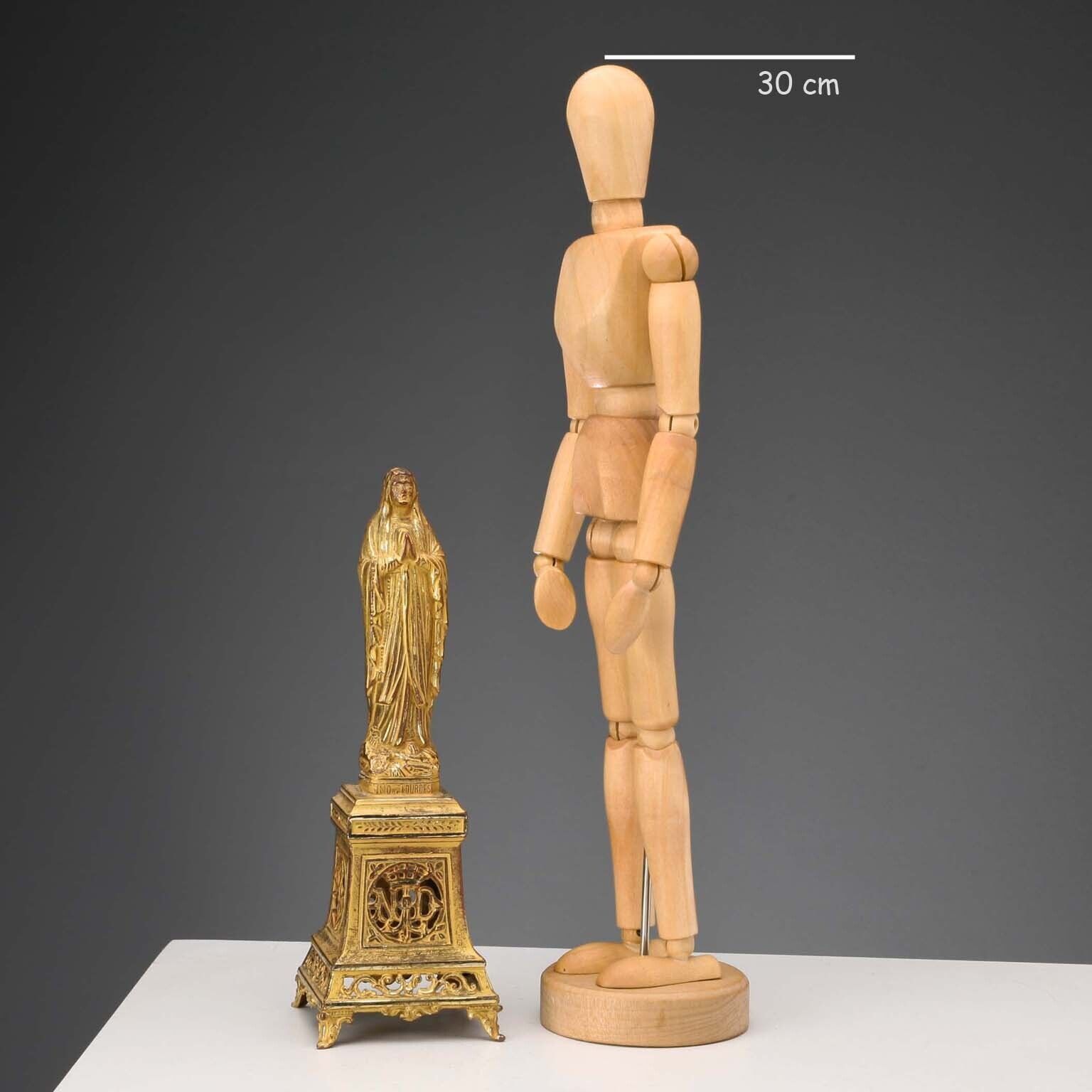 Antique Figurine Our Lady Of Lourdes Metal France XX Century photo furniture