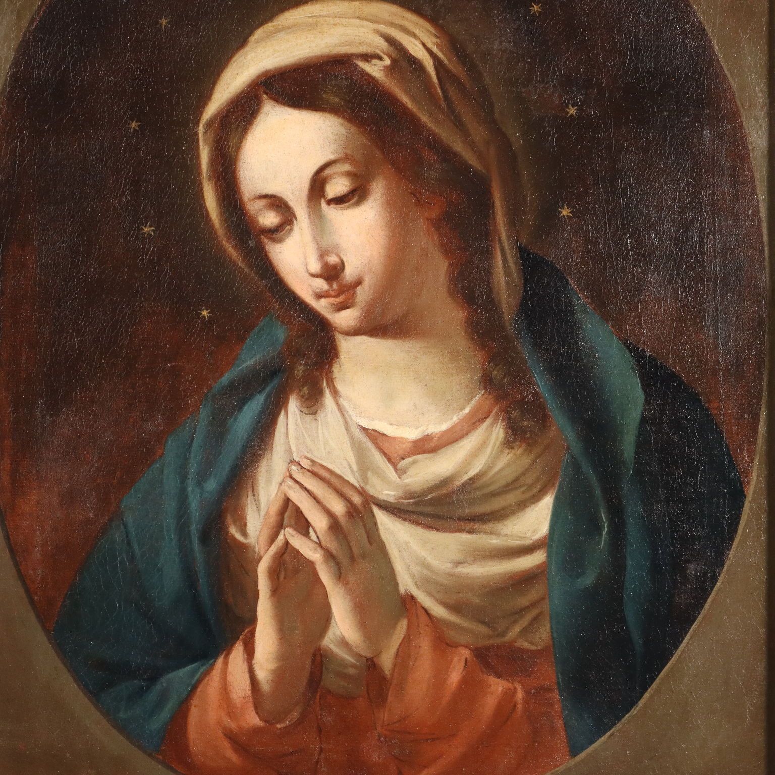 Antique Painting Virgin Mary Copy From Sassoferrato XVIII Century photo for sale