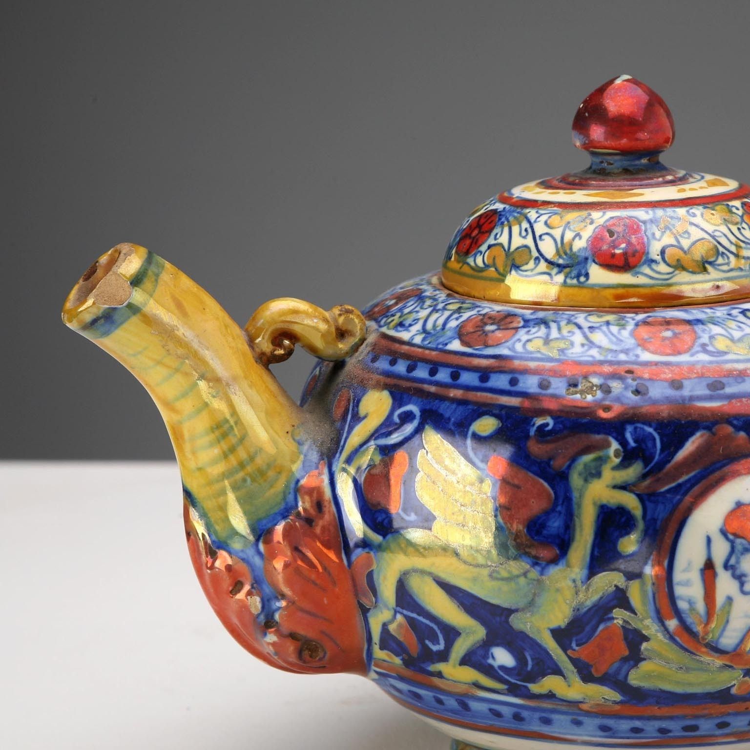 Antique Teapot Gualdo Tadino Ceramic Italy XX Century photo buy