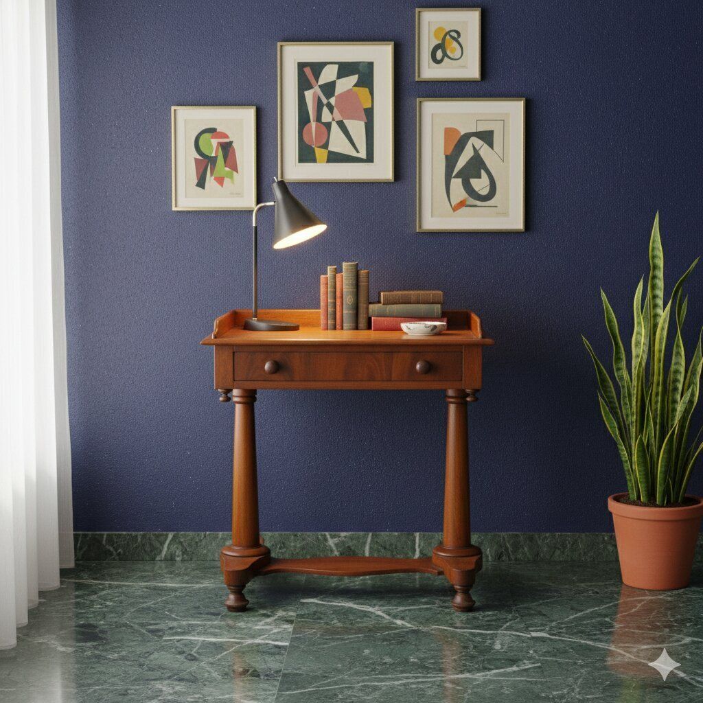 Antique Writing Desk Mahogany Drawer Italy XIX Century photo furniture