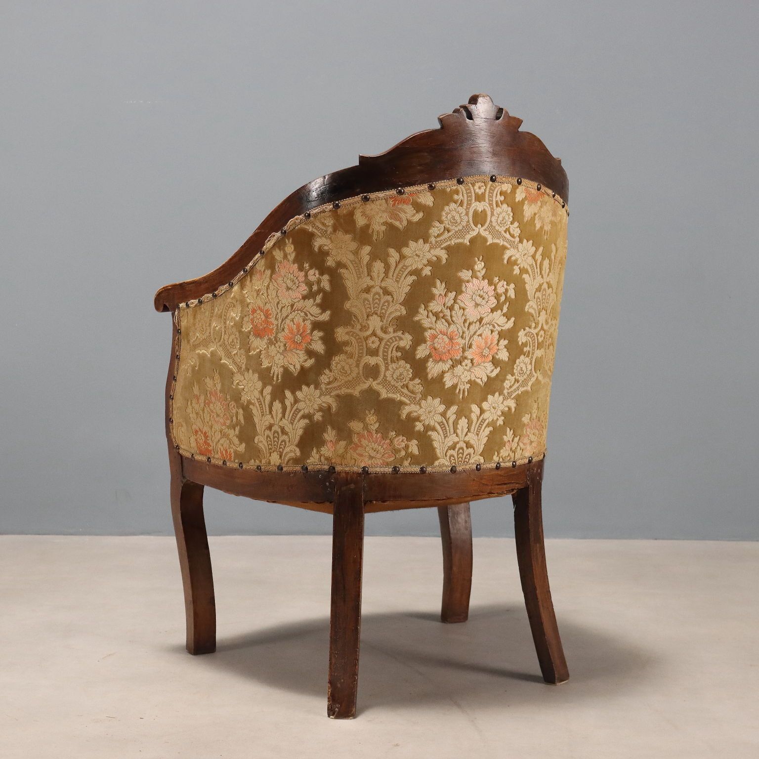 photo for sale Antique Armchair Walnut Fabric Italy XIX Century