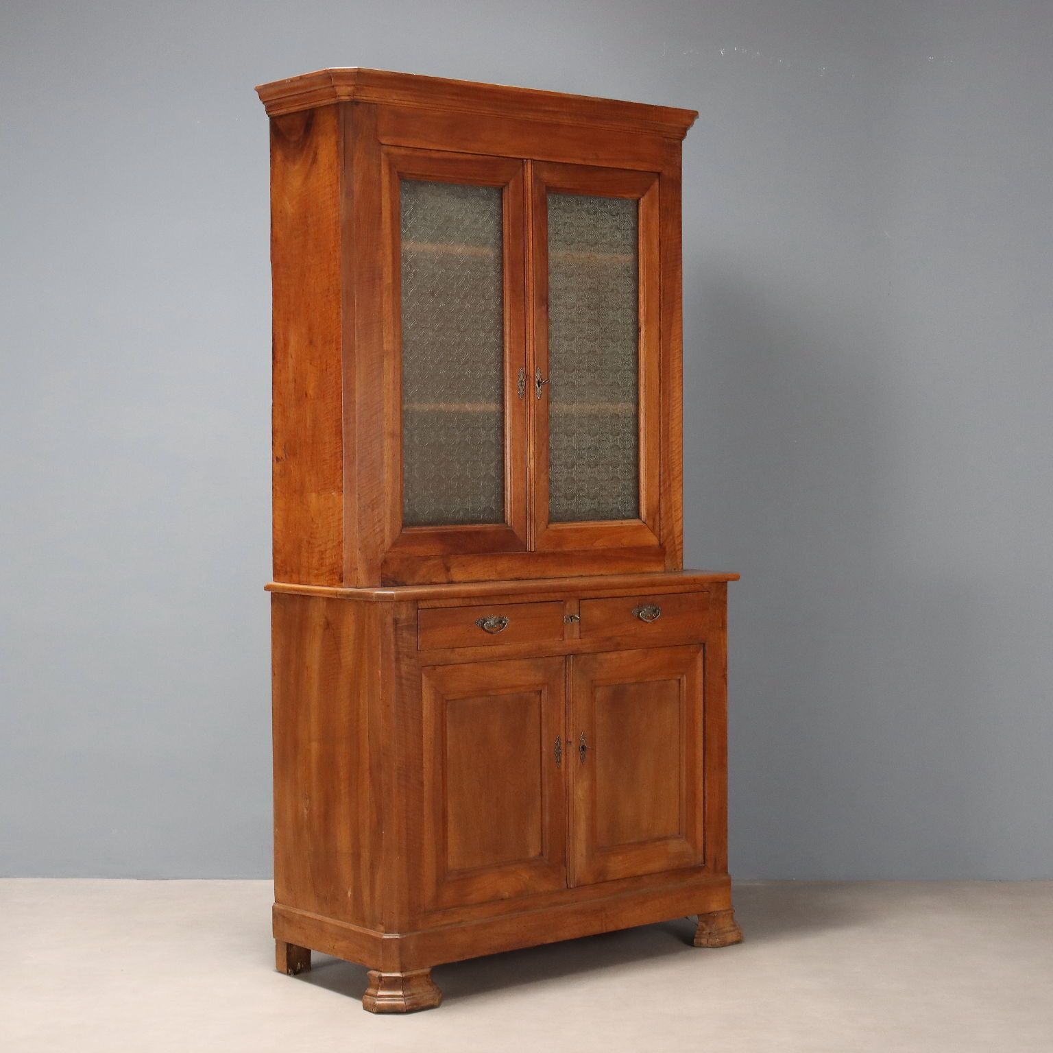 Antique Cupboard Walnut Glass France XVIII Century