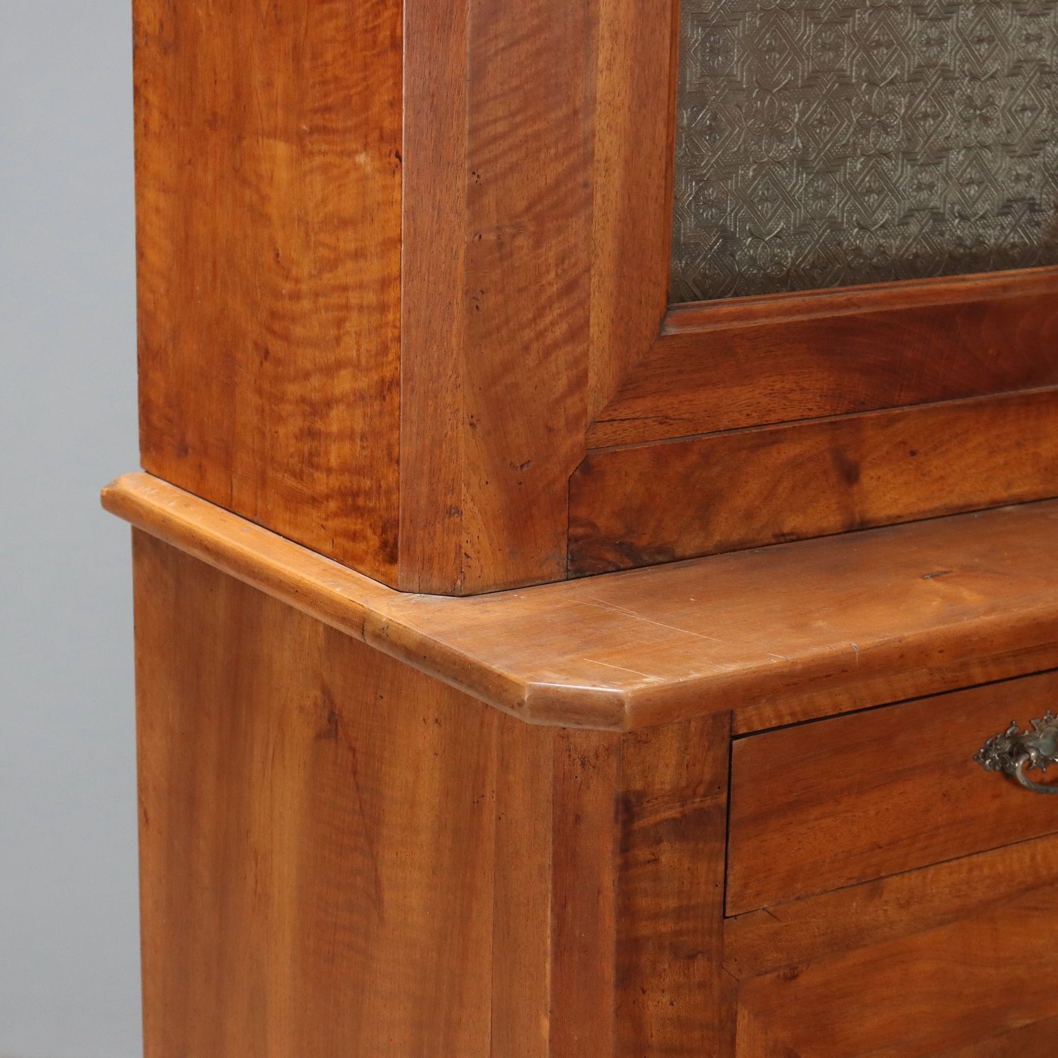 photo furniture Antique Cupboard Walnut Glass France XVIII Century