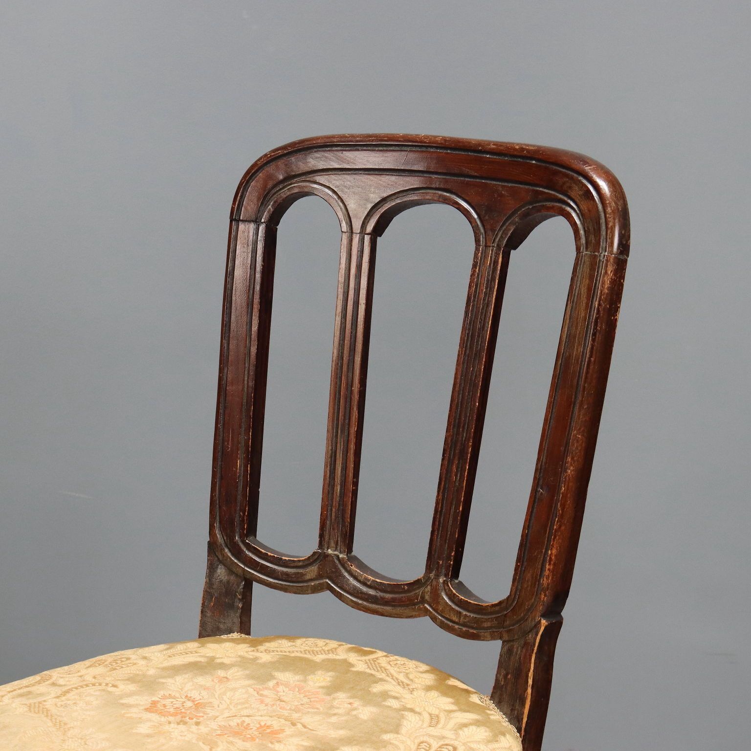 Antique Chairs Walnut Padded Seat Italy Late XIX Century photo 760.0