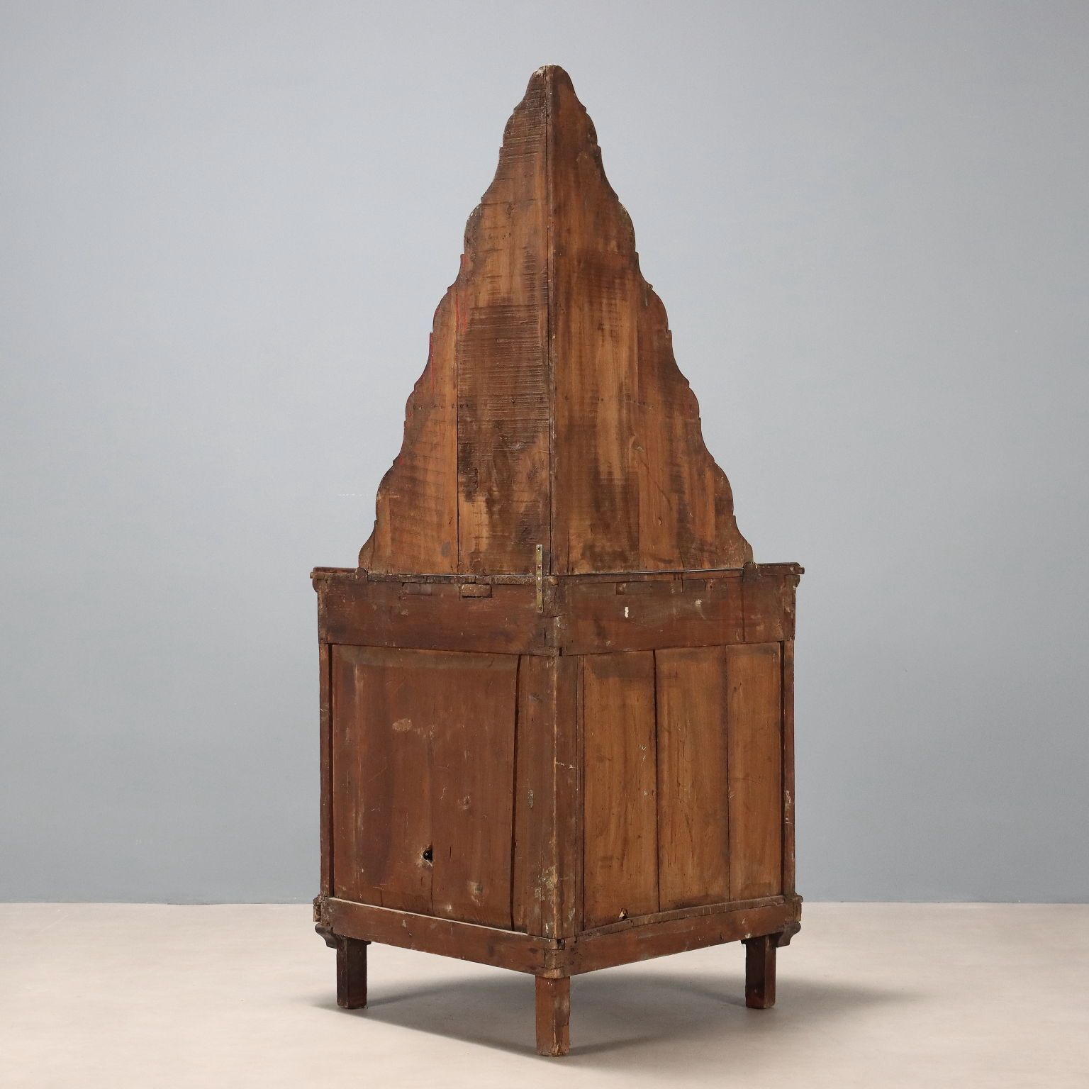 photo for sale Antique Corner Cabinet Walnut Painted Poplar Italy XIX Century