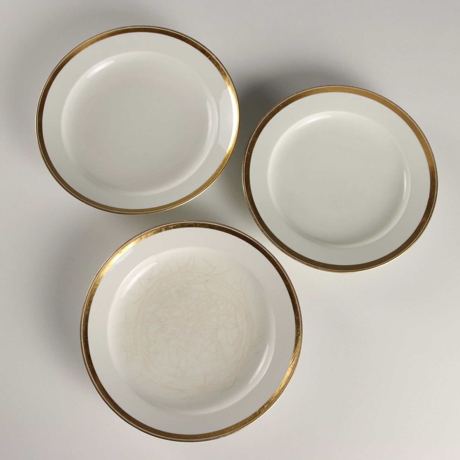 Home Fixtures Antique Plate Set Vienna Porcelain Austria Mid XIX Century photo