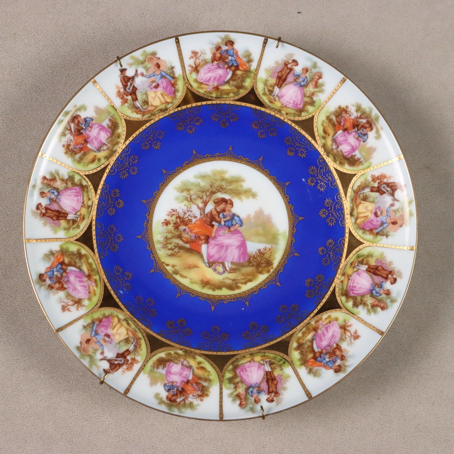 Antique J.K.W. Plates Multicoloured Porcelain Germany XX Century photo for sale