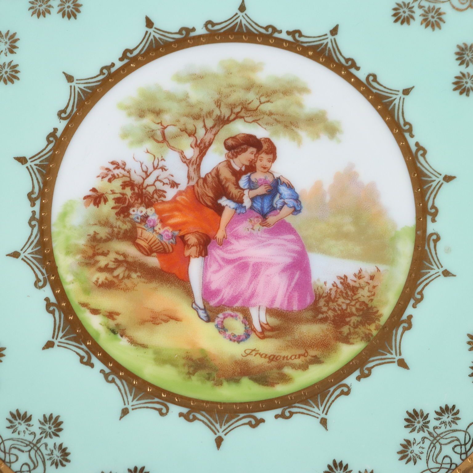 Antique J.K.W. Plates Multicoloured Porcelain Germany XX Century photo vintage