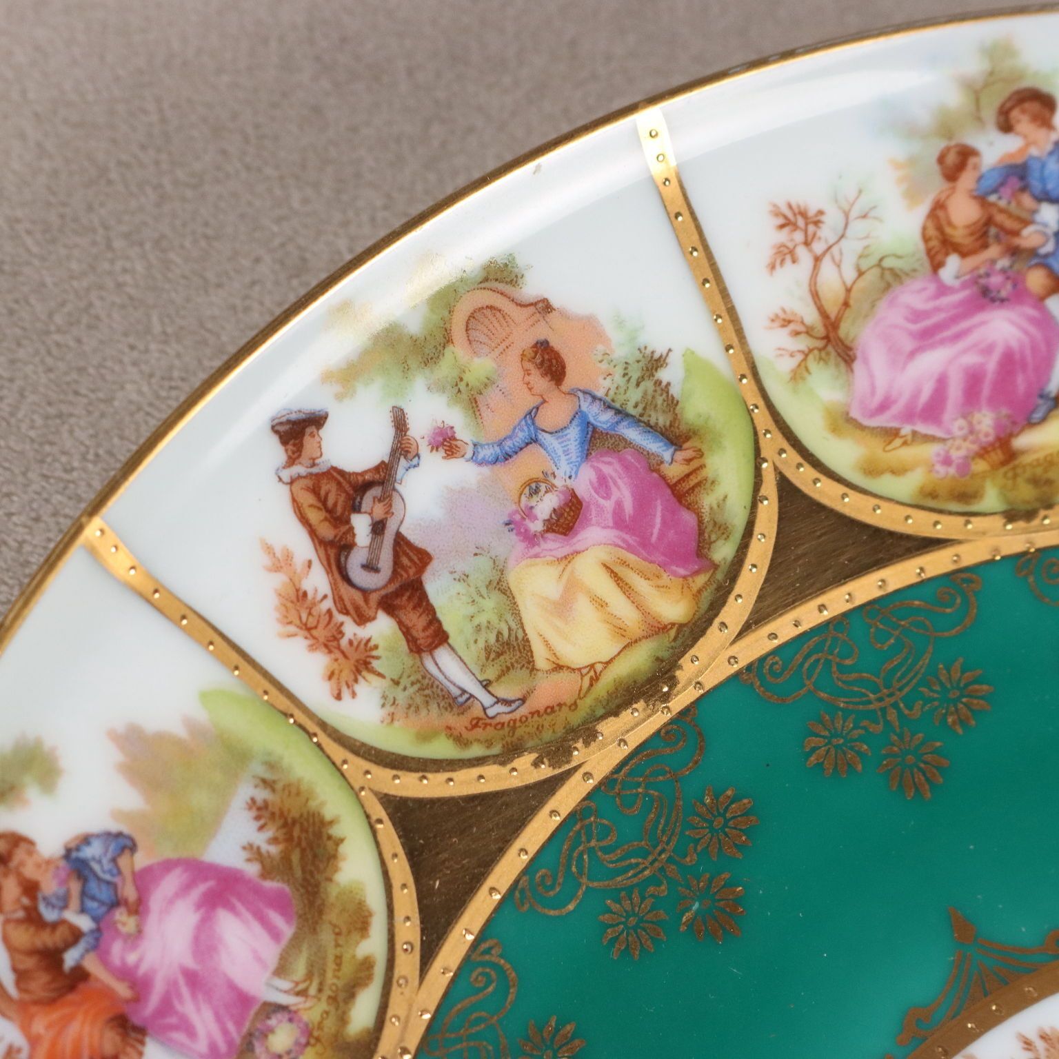 Home Fixtures Antique J.K.W. Plates Multicoloured Porcelain Germany XX Century photo
