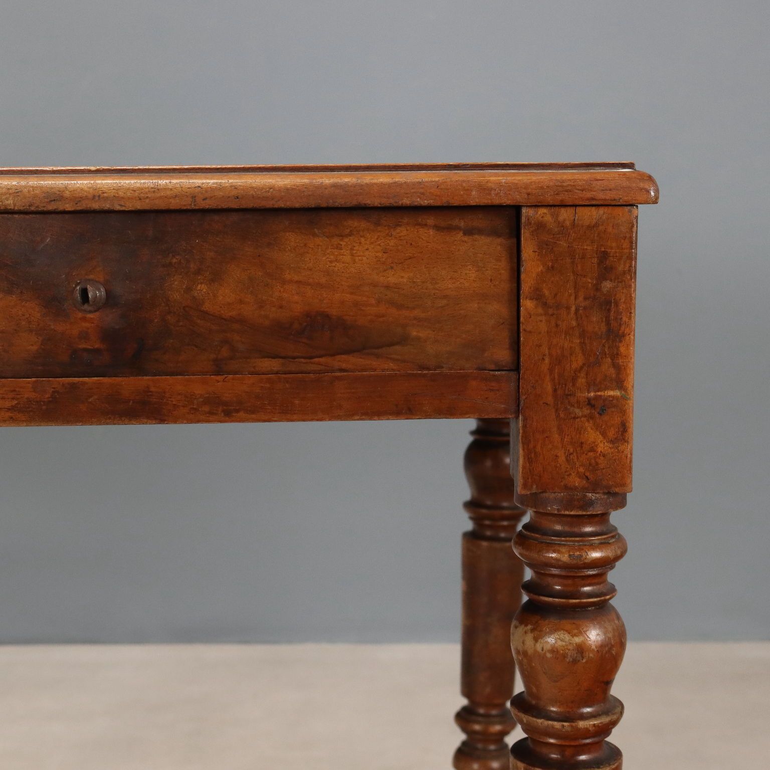 Antique Table Walnut With Drawers France XIX Century photo vinterior