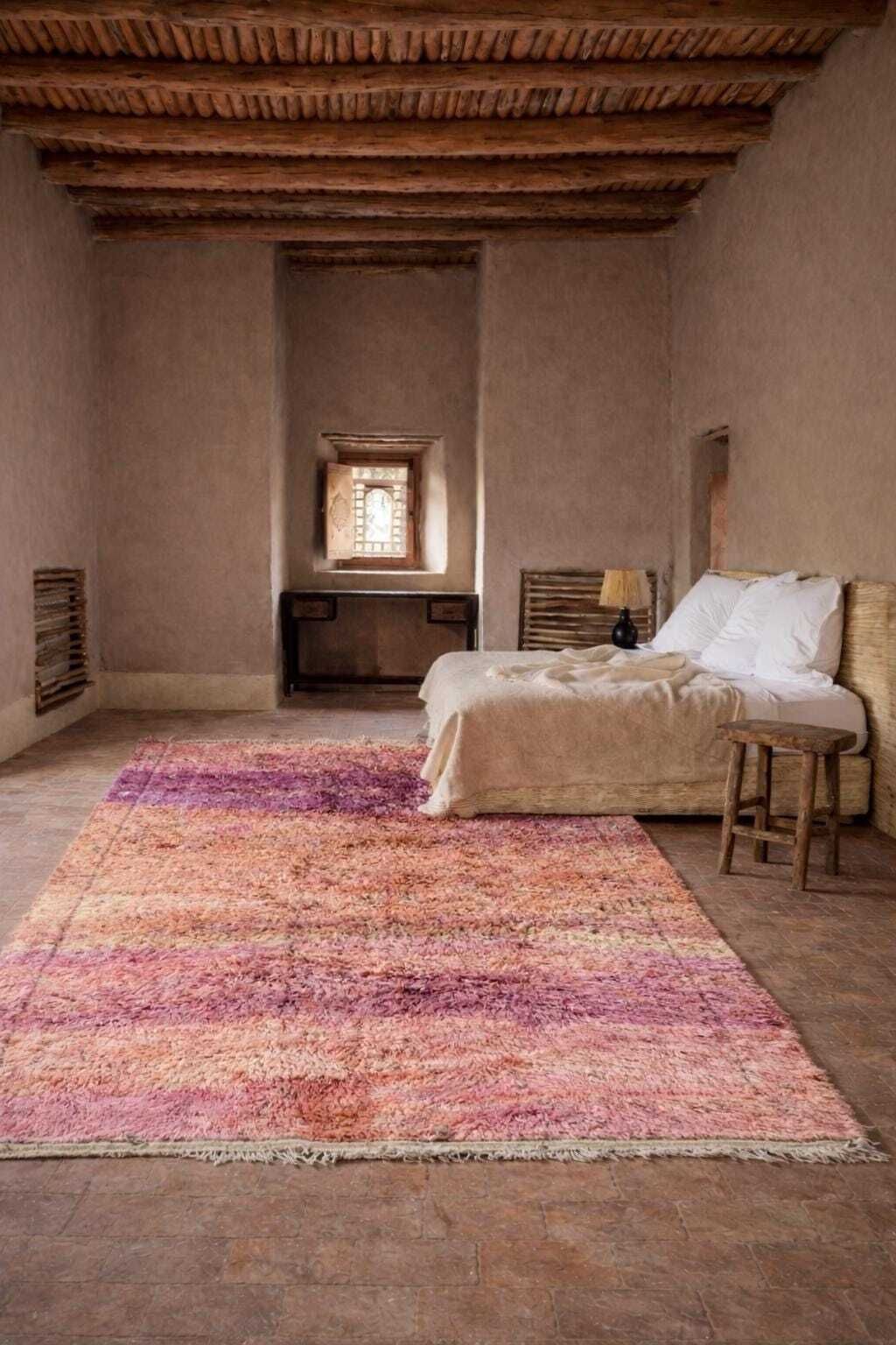 Mid Century Moroccan Berber Boujad Moroccan Rug 210x300 Cm – Handmade Berber Carpet – Authentic Atlas Rug