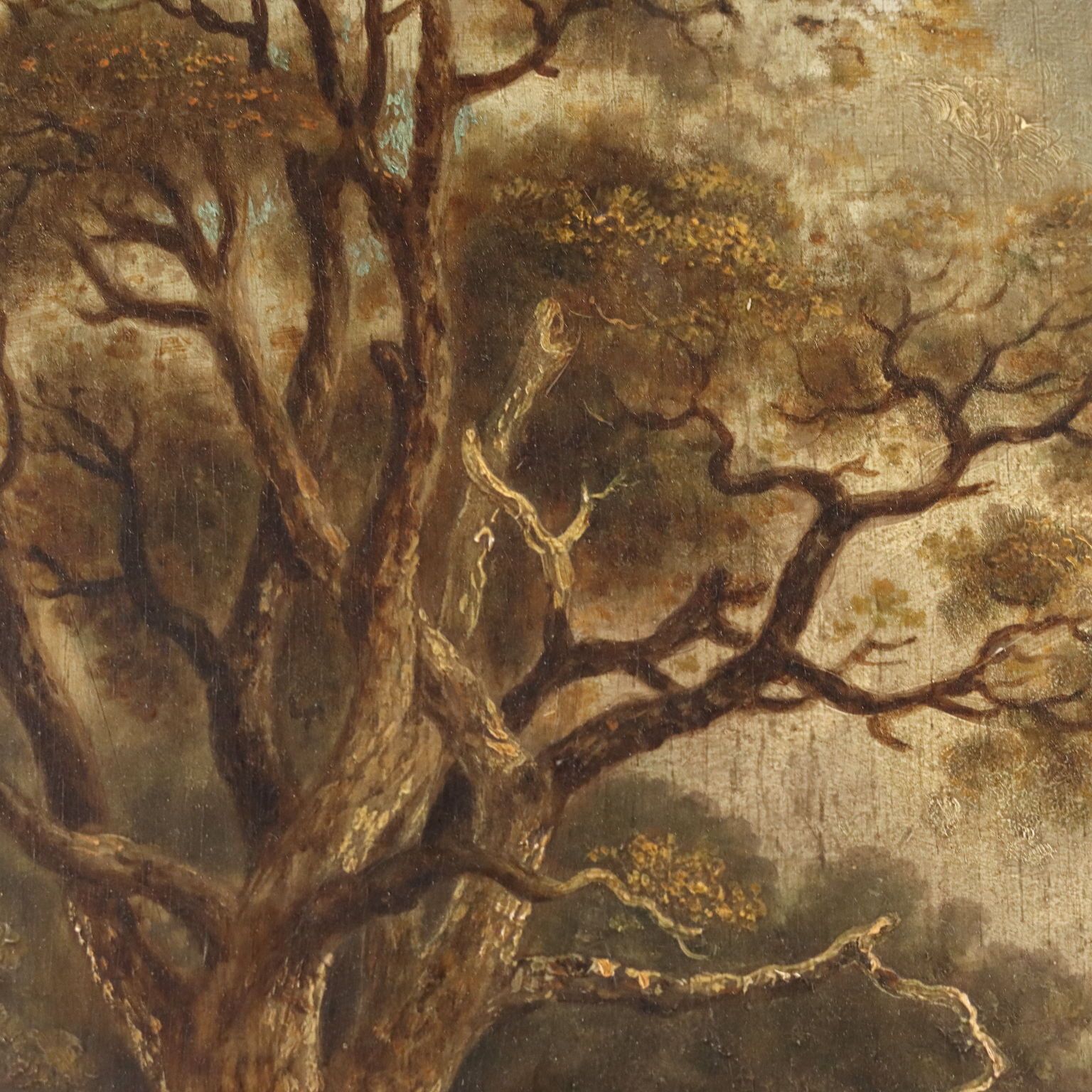 Antique Painting Landscape With Wayfarers Oil On Hardboard '700 photo vinterior