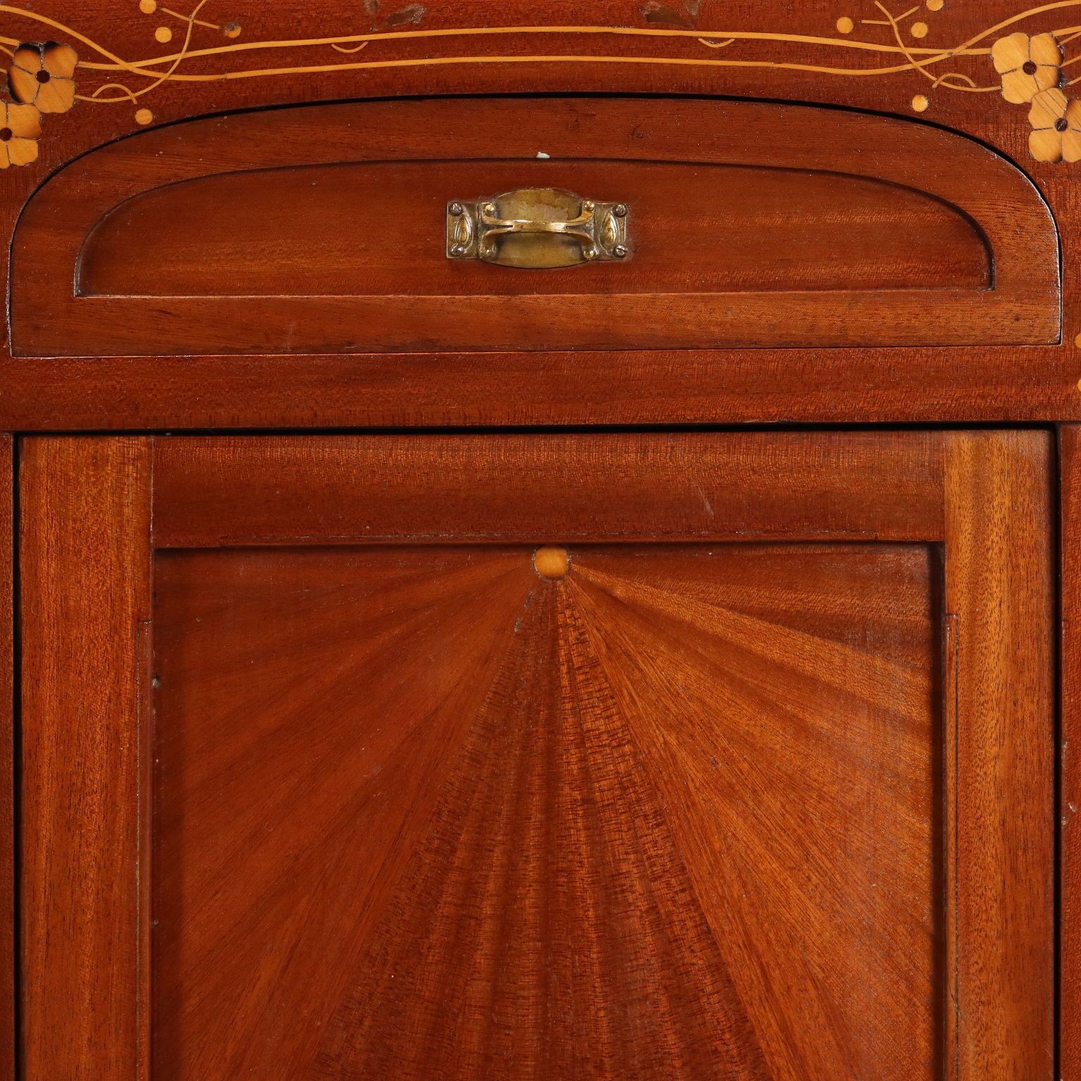 Antique Nightstands Mahogany Glass Italy XX Century photo vinterior