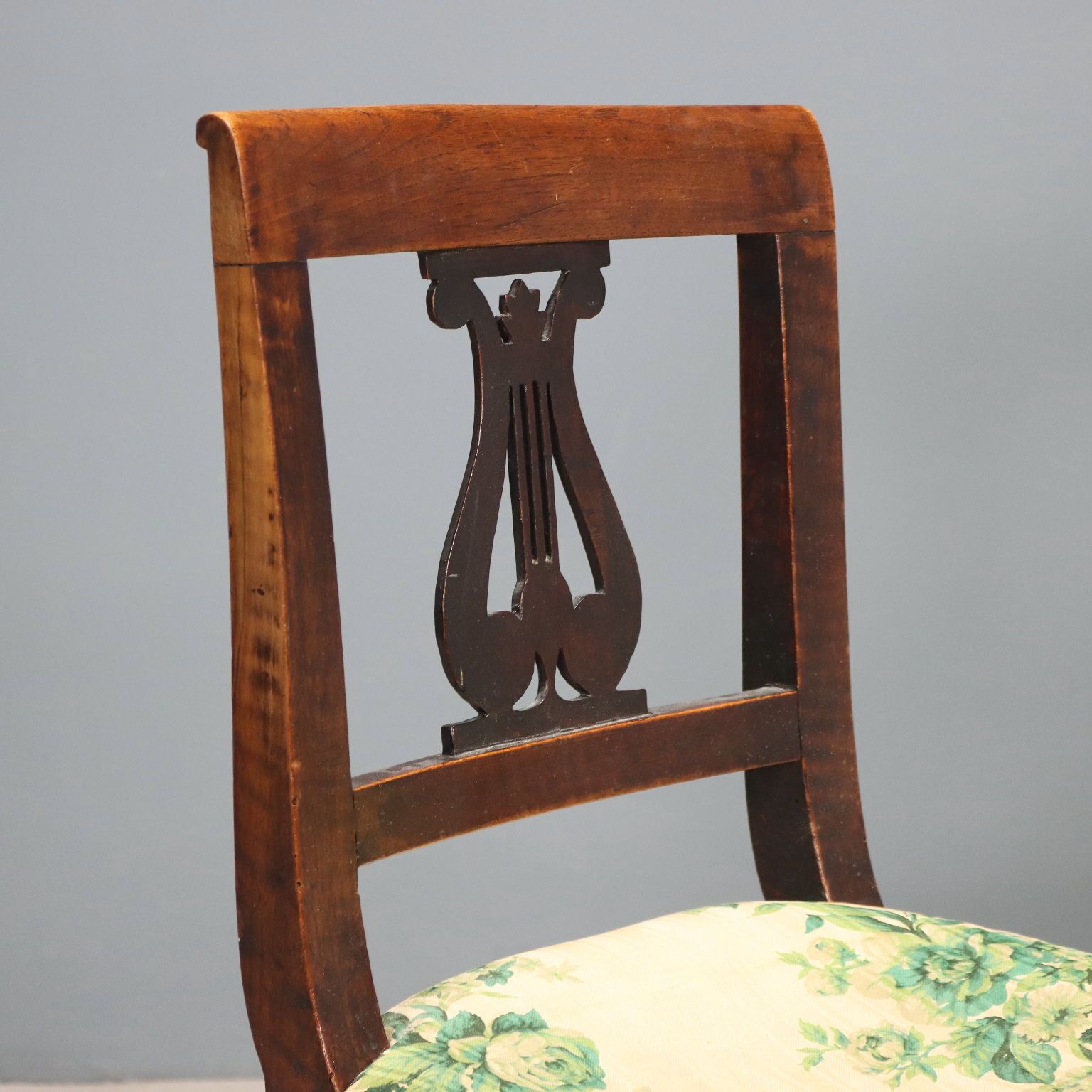 Antique Chairs Directoire Walnut Fabric Italy XIX Century photo Furniture