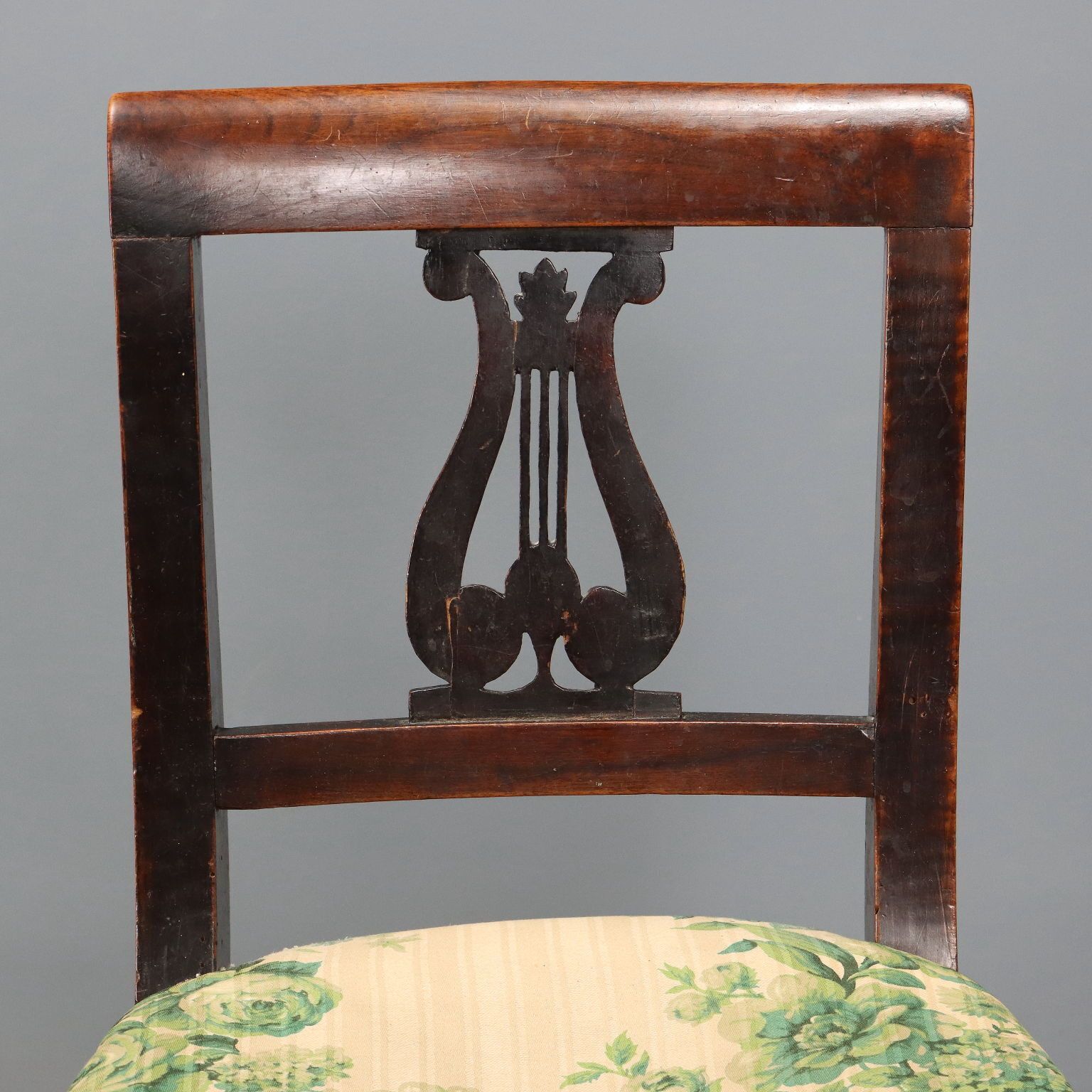 Antique Chairs Directoire Walnut Fabric Italy XIX Century photo 290.0