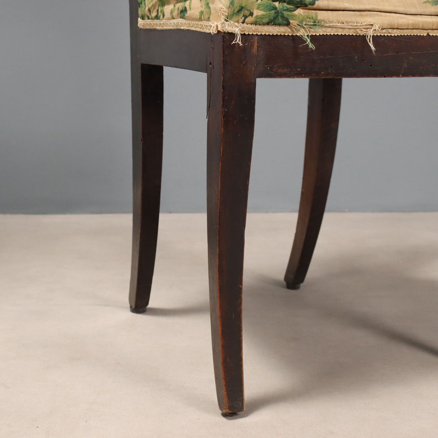 Antique Chairs Directoire Walnut Fabric Italy XIX Century photo vintage