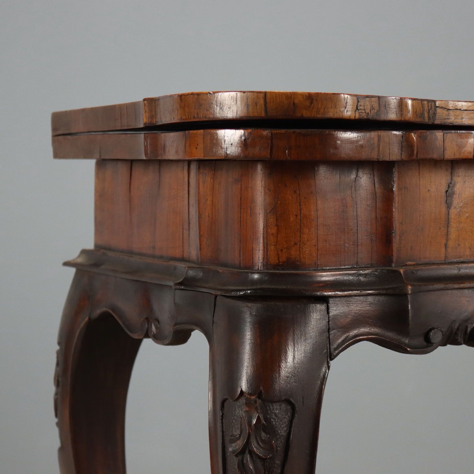 Antique Game Table Walnut Beech Openable Top Italy XX Century photo 570.0