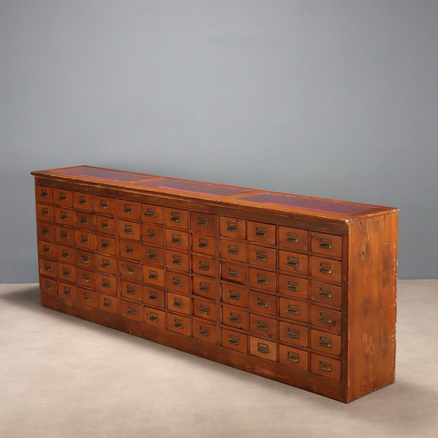 Antique Chest Of Drawers Walnut Painted Fir 72 Drawers XX Century