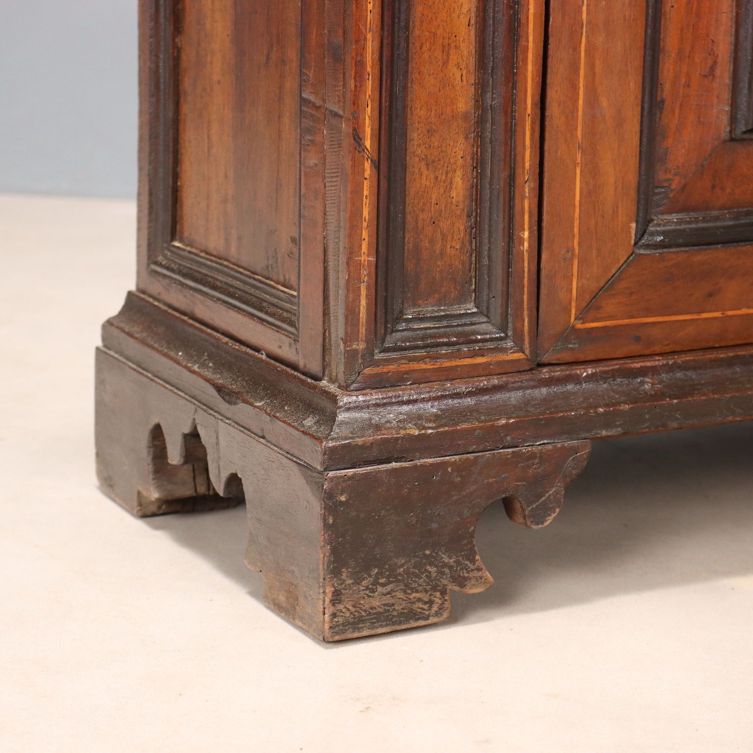 Bedside Table Baroque Walnut Drawers Italy XVIII Century photo vintage