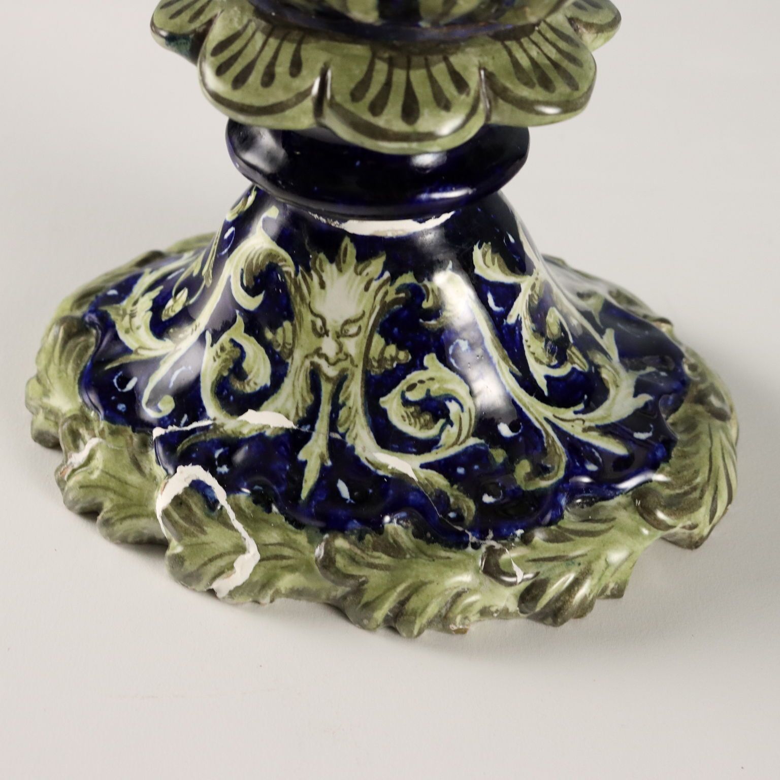 Amphorae Neo Renaissance Style Majolica Italy XIX Century photo vintage
