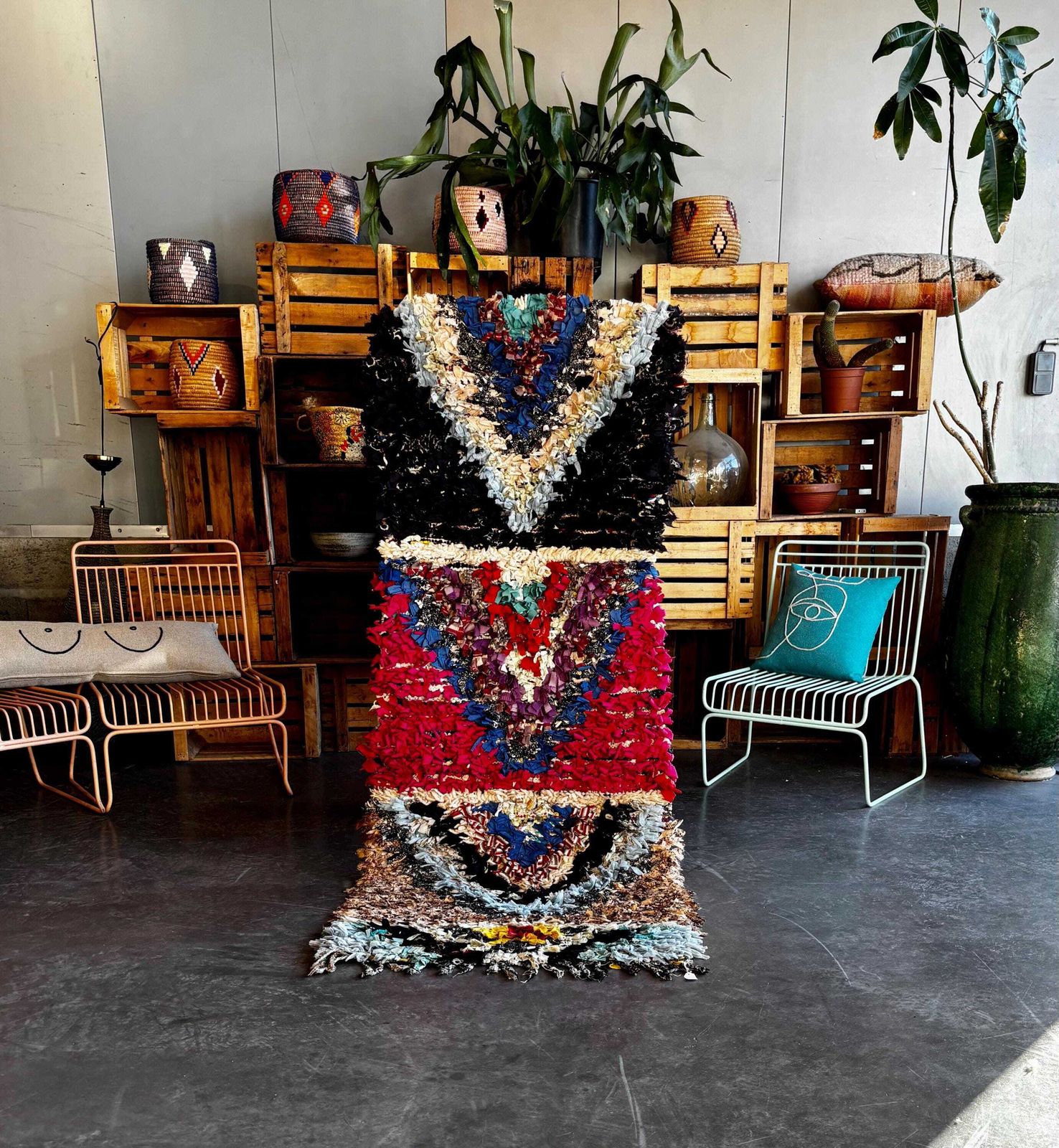 Berber Moroccan Boucherouire Rug 80x200 Cm – Handmade Moroccan Carpet – Vintage Tribal Hallway Rug – One Of A Kind