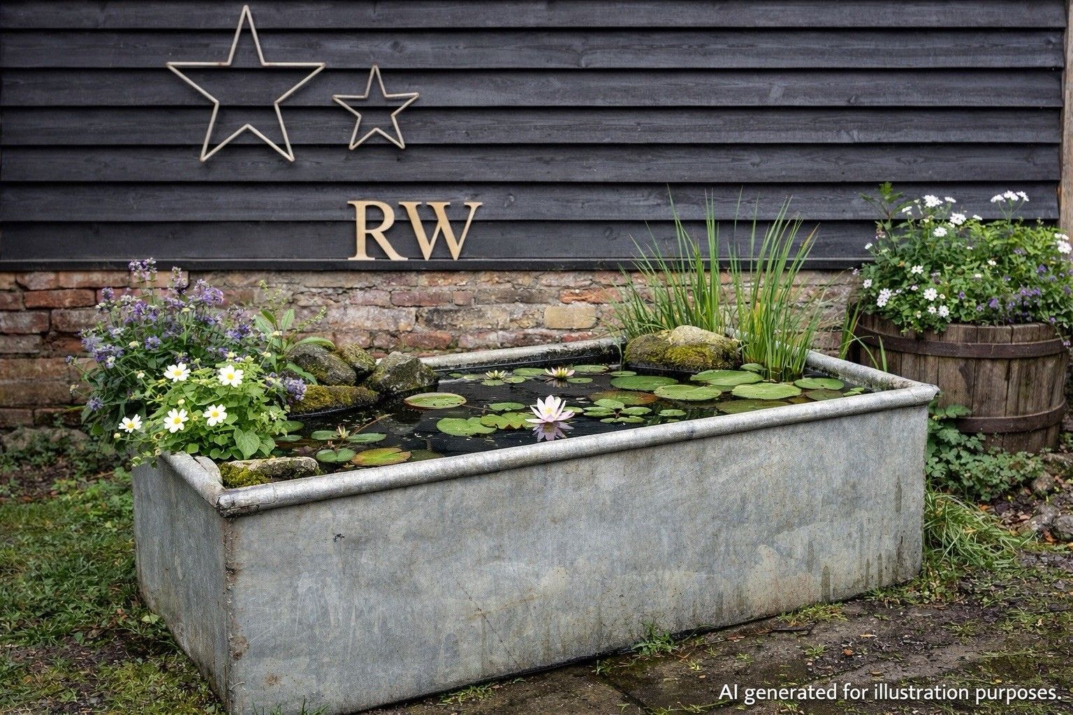 Vintage Galvanised Trough Garden Planter 129cm /Raised Flowerbed Plant Tree Pot Pond Z7 photo buy