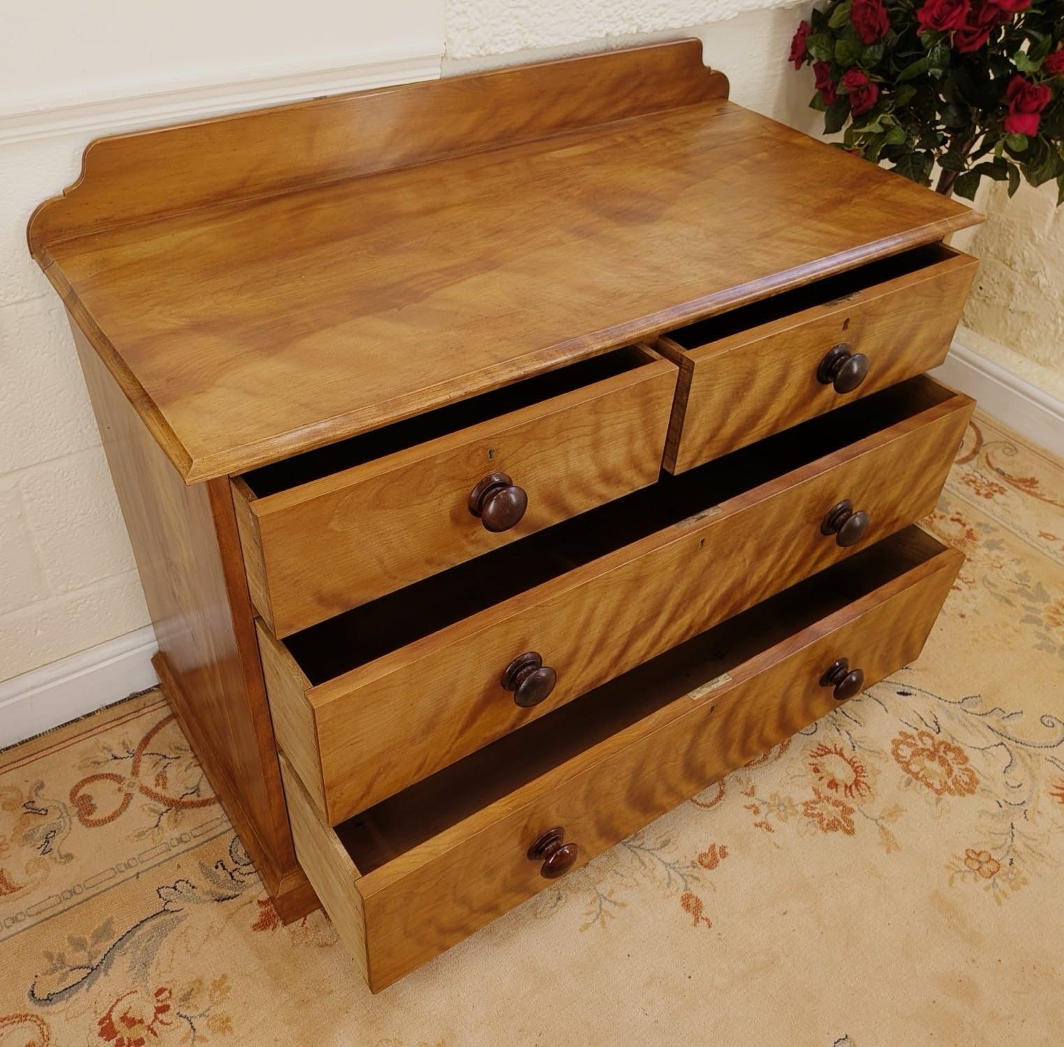 Rare Early Victorian Satinwood Chest Of 2 Over 2 Drawers photo buy