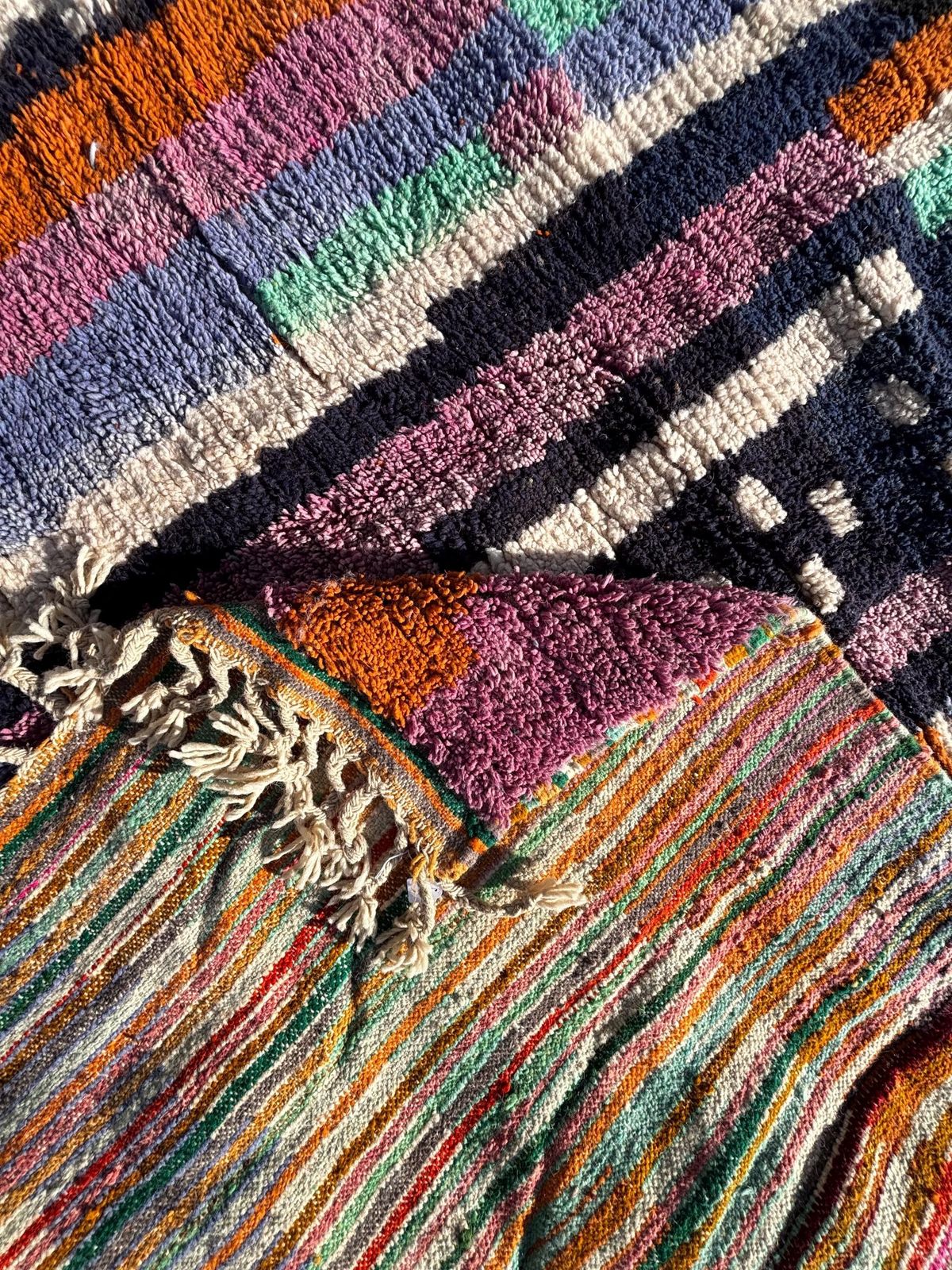Moroccan Boujad Rug 200x300 Cm Handmade Wool Rug – Colorful Berber Area Rug – Large Ethnic Boho Living Room Carpet photo Textiles