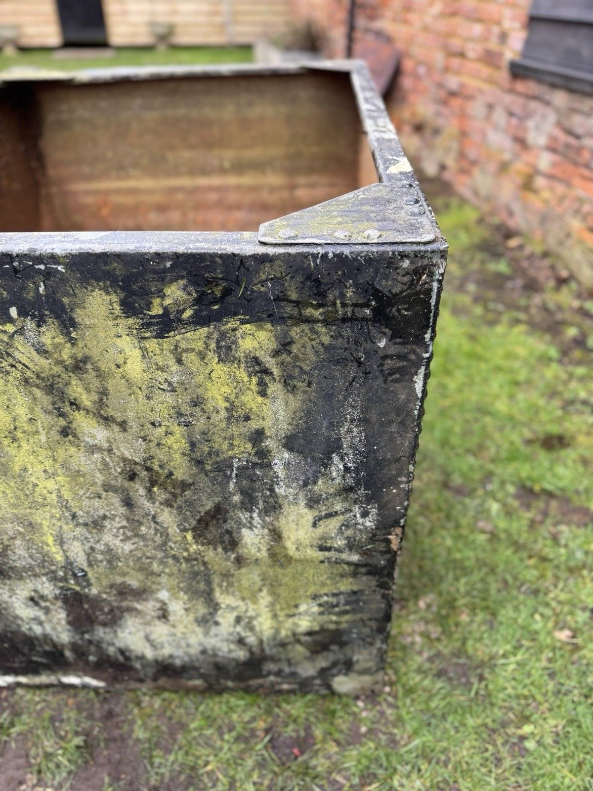 Riveted Galvanised Trough Garden Planter /  Raised Flower Bed Plant Pot Log Store Z10 photo vinterior