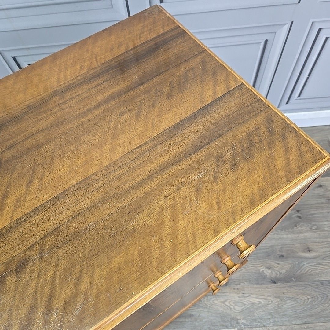 Vintage Chest Of Drawers Vesper Walnut Veneer Mid Century Modern Commode Retro photo 390.0