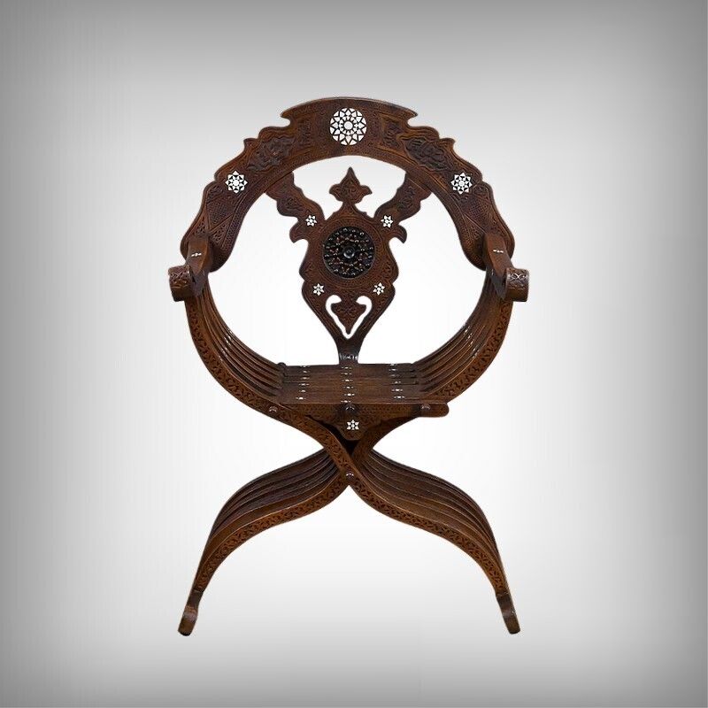 Syrian Walnut Armchair – Late 19th Century photo furniture
