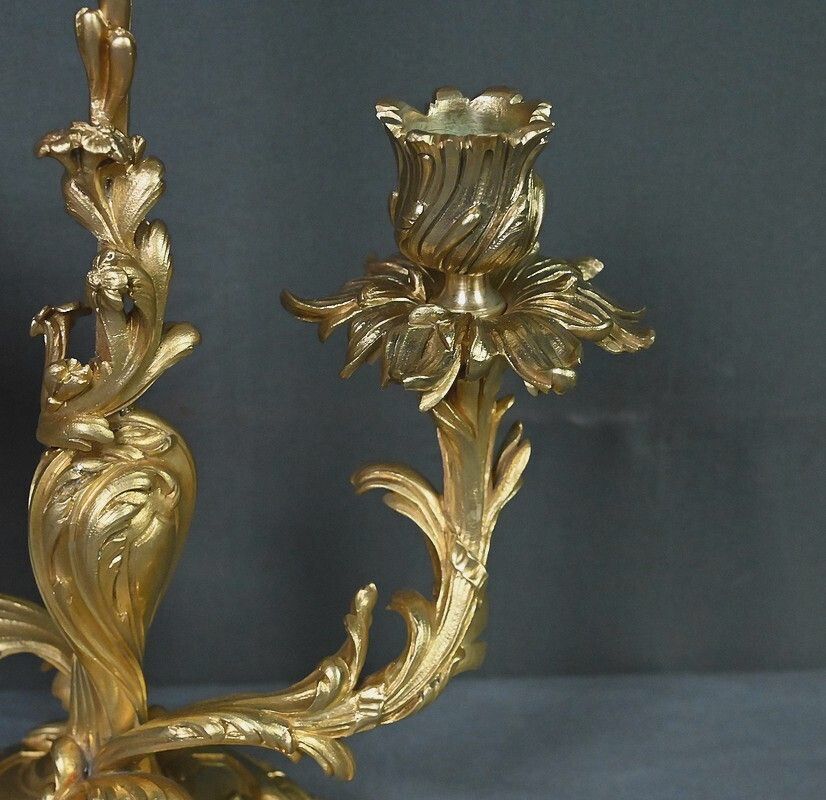 photo buy Gilt Bronze Screen Chandelier, Louis XV Style – Mid 19th Century