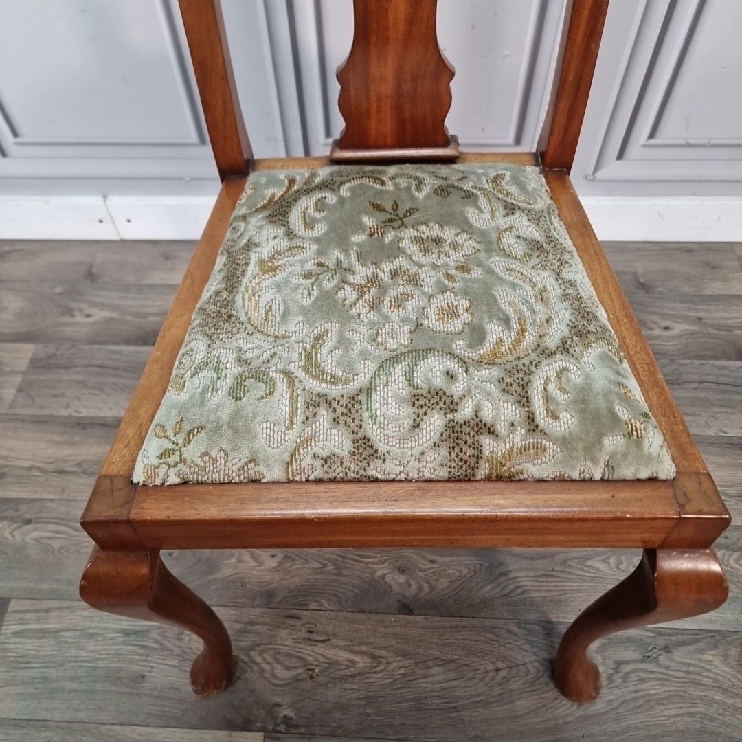 Antique Dining Hall Chair Queen Anne Style Walnut Cabriole Leg Desk Bedroom photo Furniture