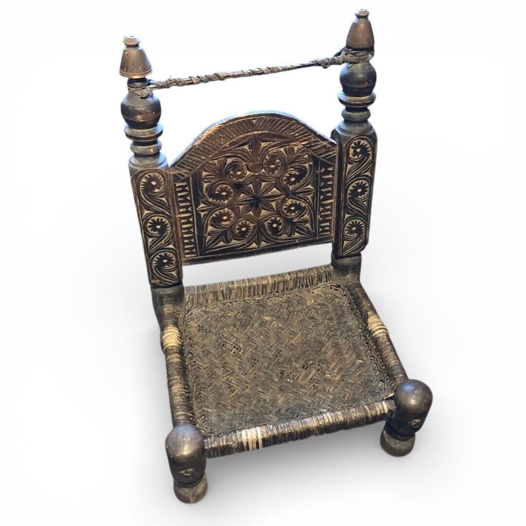Antique Low Pidha Chair Handmade In Pakistan Swat Valley