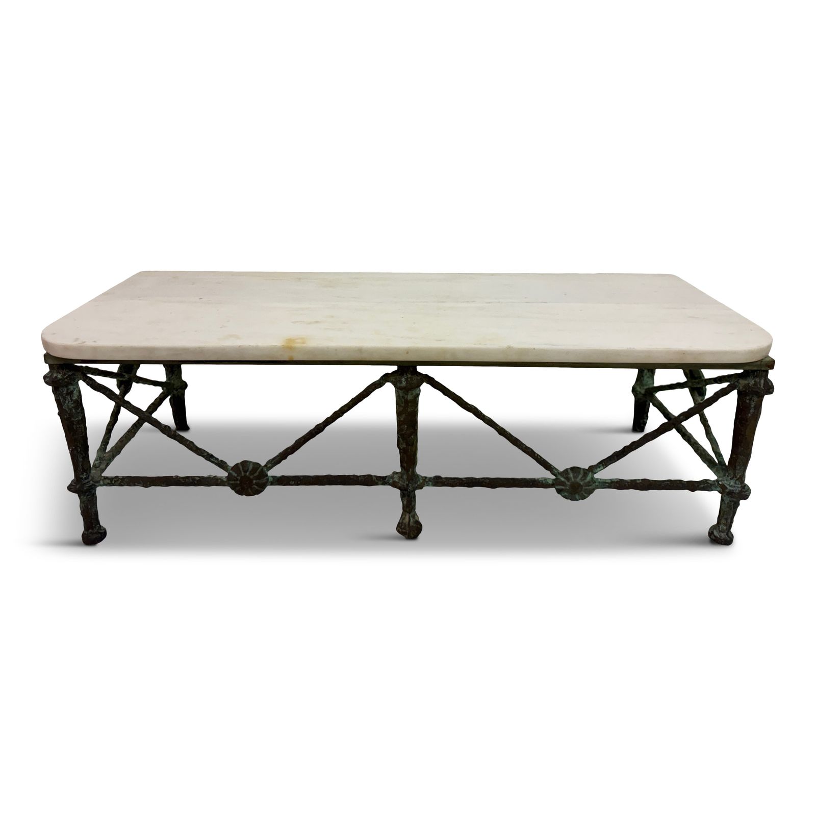 Bronze And Marble Wall Hung Console In The Style Of Giacometti