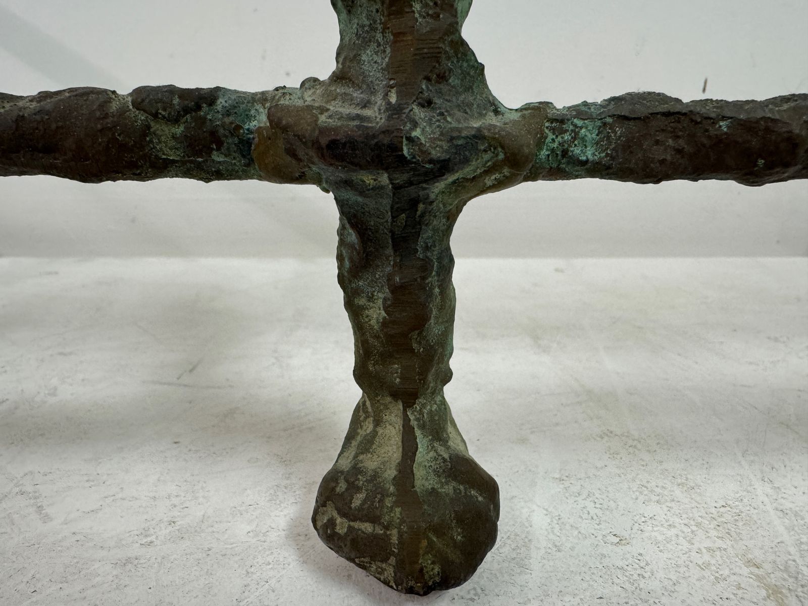 895.0 Bronze And Marble Wall Hung Console In The Style Of Giacometti photo