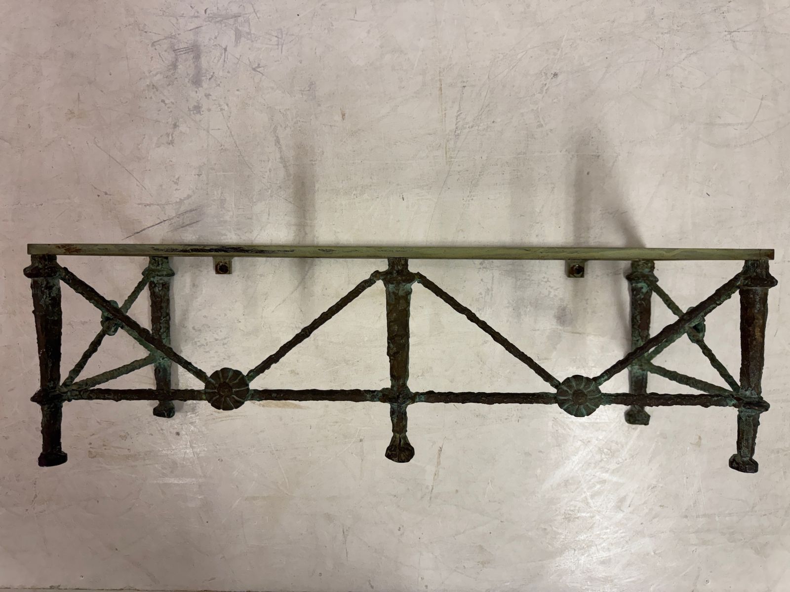 photo vinterior Bronze And Marble Wall Hung Console In The Style Of Giacometti