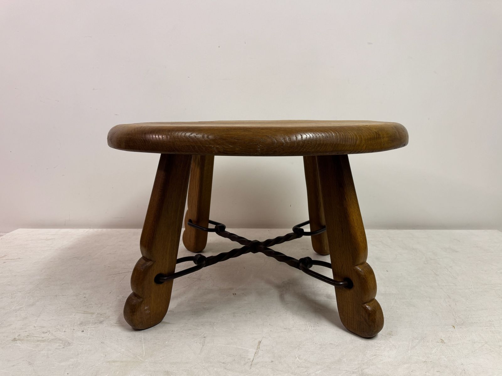 1960s French Oak And Wrought Iron Coffee Table photo Furniture