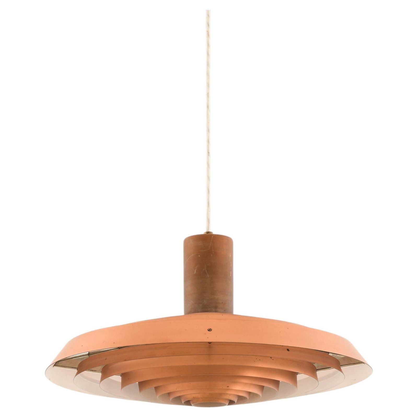 Ceiling Lamp Langelinie In Copper And Lacquer By Poul Henningsen 1950s
