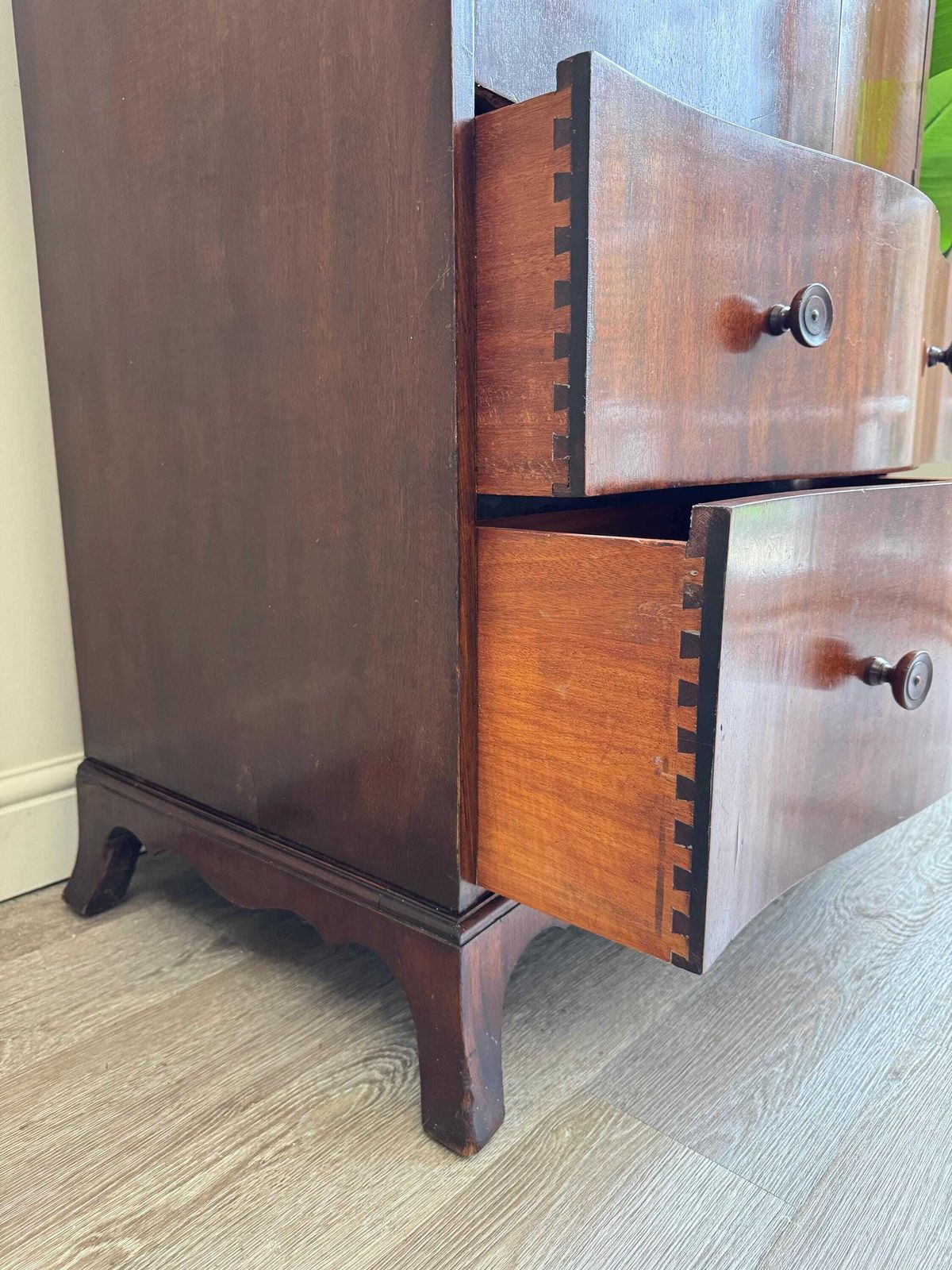 Vintage Double Door Wooden Linen Cupboard Cabinet Drawers Craft Organiser Gentlemen’s Wardrobe Mahogany photo buy