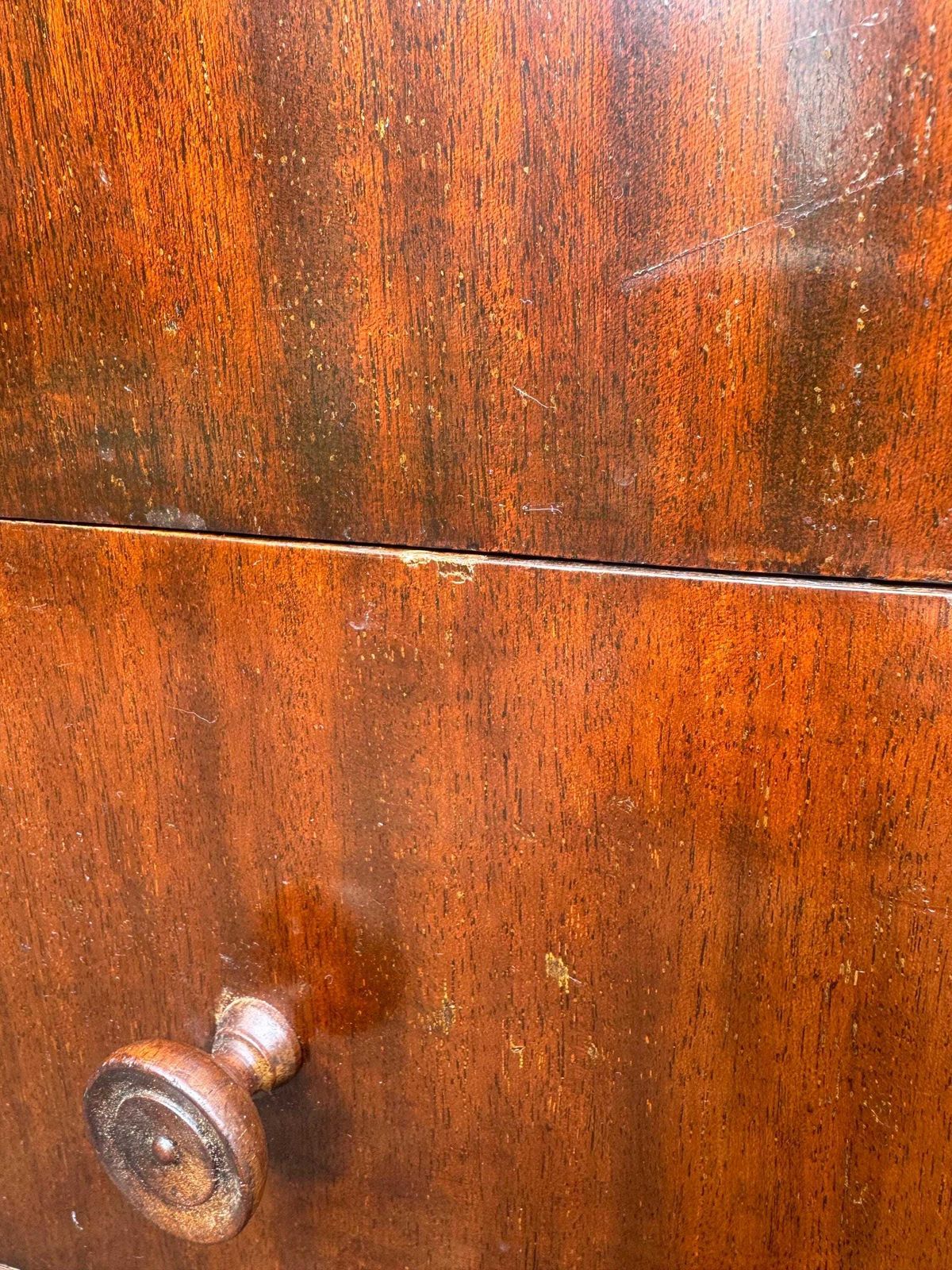 photo vinterior Vintage Double Door Wooden Linen Cupboard Cabinet Drawers Craft Organiser Gentlemen’s Wardrobe Mahogany