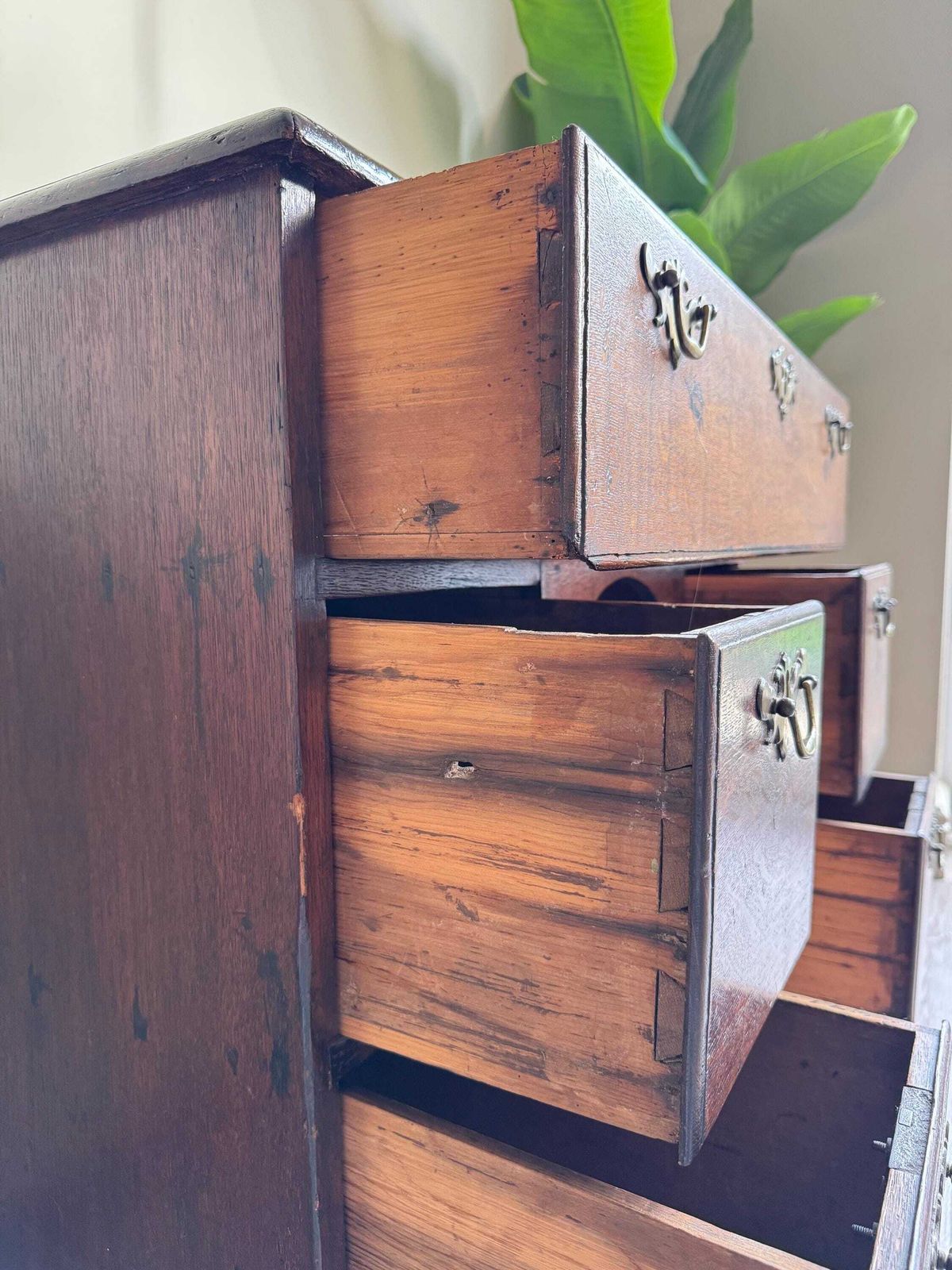 Antique Oak 18th Century Kneehole Desk Solid Wood With Cupboard   Traditional Office photo vinterior