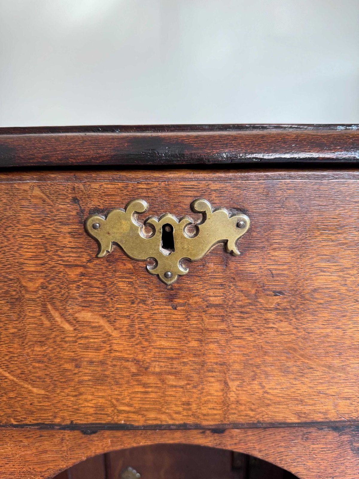 Antique Oak 18th Century Kneehole Desk Solid Wood With Cupboard   Traditional Office photo buy