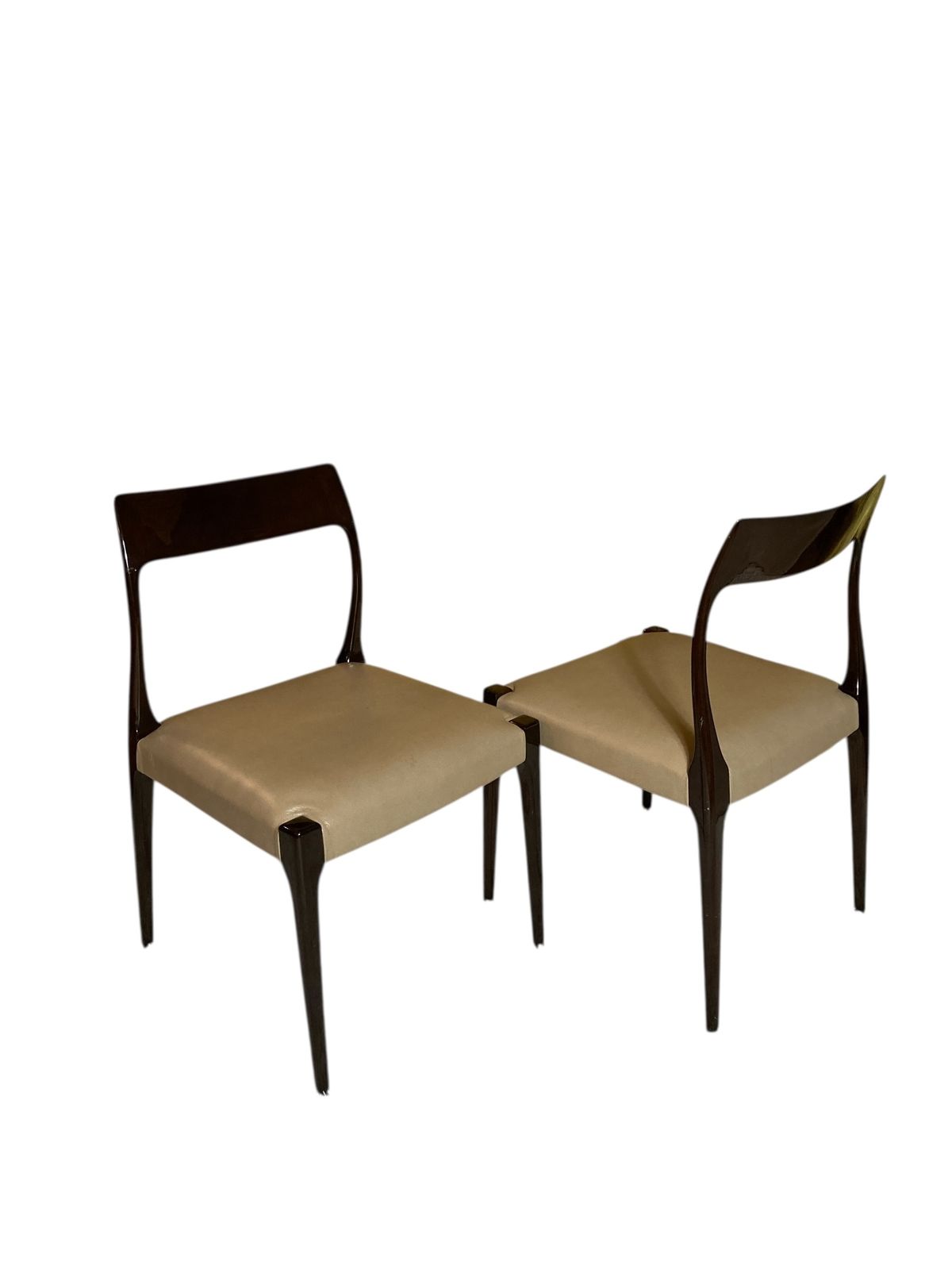 Set Of Two Mid Century Style Laskasa Karen Laquered Dining Chairs photo buy