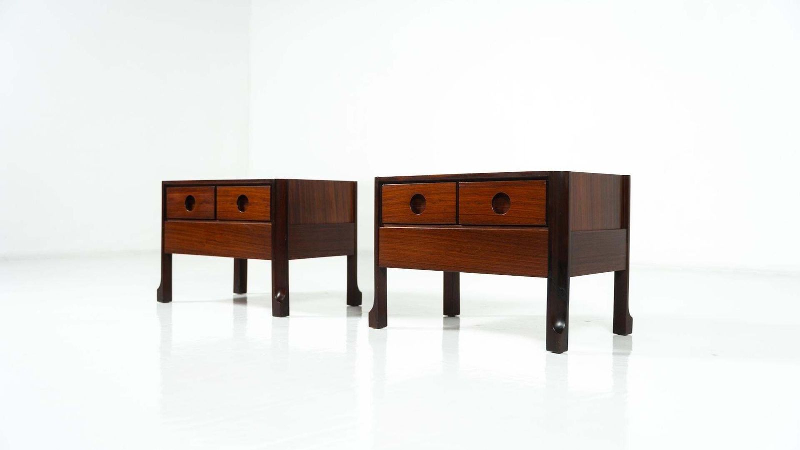 Pair Of Wooden Nightstands Italy 1960s photo vinterior